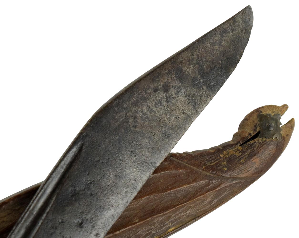 LARGE 18TH-19TH C. SRI LANKAN CEYLON PIHA KAETTA KNIFE DAGGER