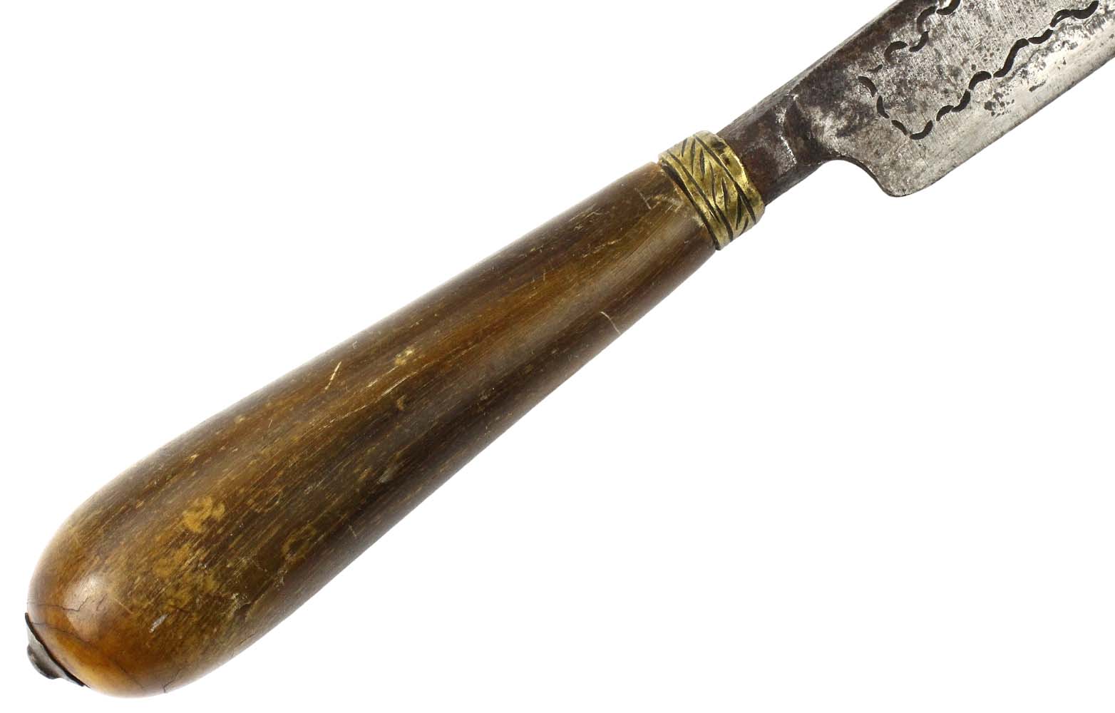 Vicious 18th C. European Thrusting Dagger with Armor Piercing Blade & Nice Horn Grip. Possibly Used in American Revolution.