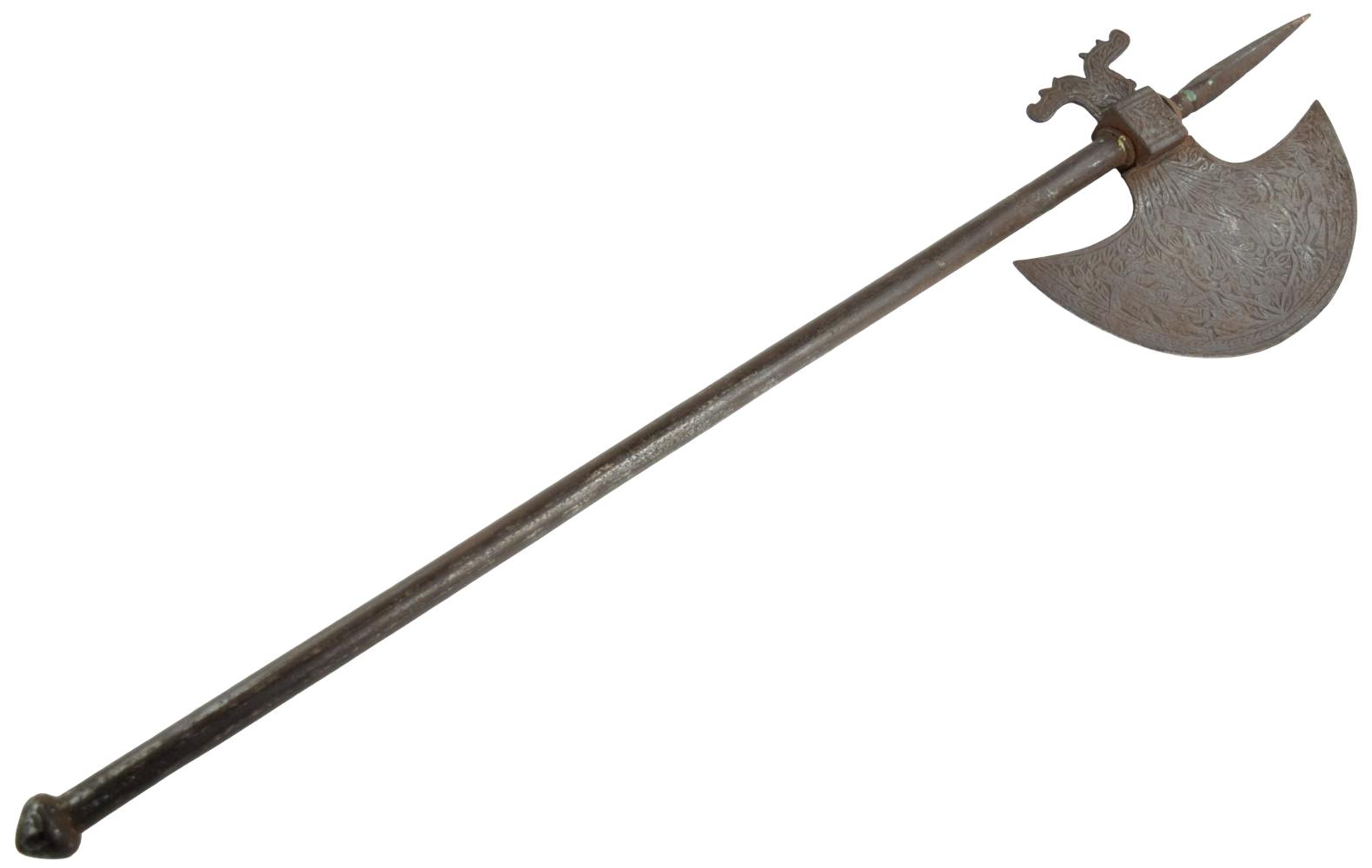 Ornate 19th Century Indo-Persian Tabar Battle Axe