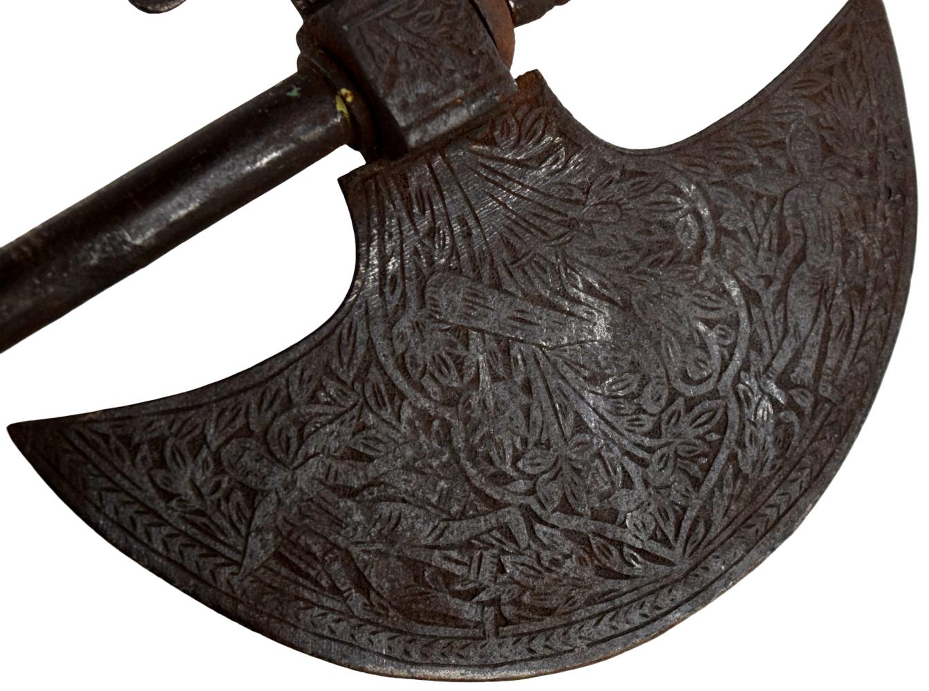 Ornate 19th Century Indo-Persian Tabar Battle Axe