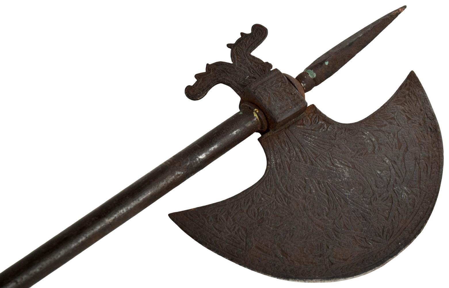 Ornate 19th Century Indo-Persian Tabar Battle Axe