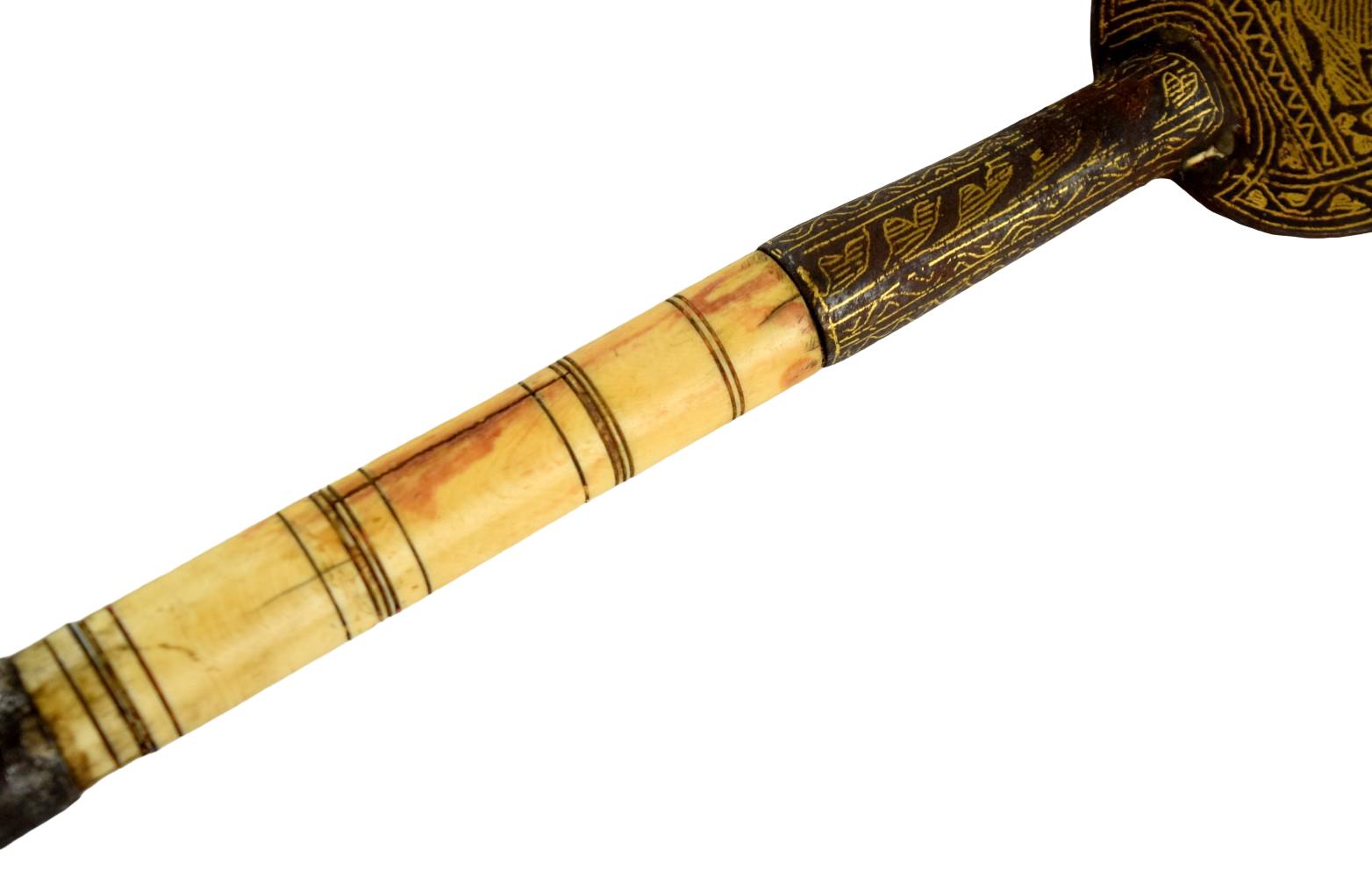 Ornate 19th Century Indian Ankus Elephant Goad with Gilded Decoration