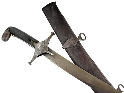 18th Century Persian or Syrian Shamshir with Damascus Steel Blade. An antique Persian or Syrian 