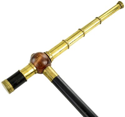 Antique English Telescope Walking Stick Cane 19th Century. This is a fine antique Victorian 