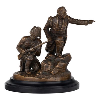 Петр Самонов. Скульптура кабинетная &laquo;Мазепа и Войнаровский после Полтавского сражения 27 июня 