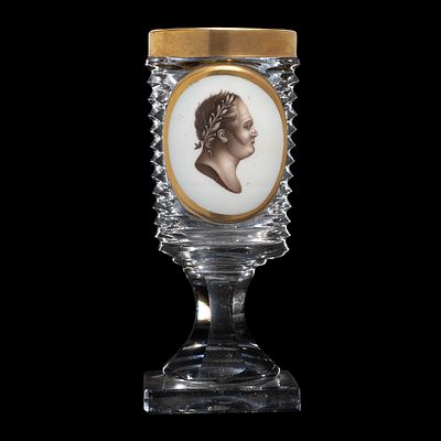 Бокал в память победы в войне 1812 года с портретом императора Александра I. Санкт-Петербург 