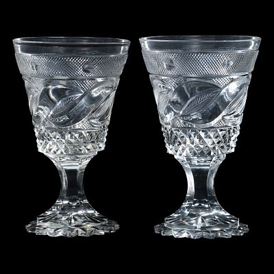 Пара бокалов &laquo;Гранного&raquo; сервиза. Санкт-Петербург, ИСЗ, 1820-1840-е гг. 
Хрусталь, выдувание 