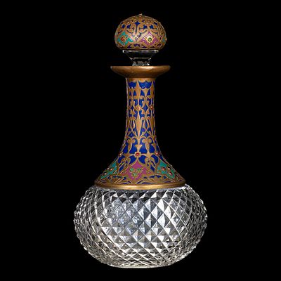 Графин хрустальный с декором в &laquo;русском стиле&raquo;. Санкт-Петербург, ИСЗ, 1870-е гг. 
Стекло, резьба 