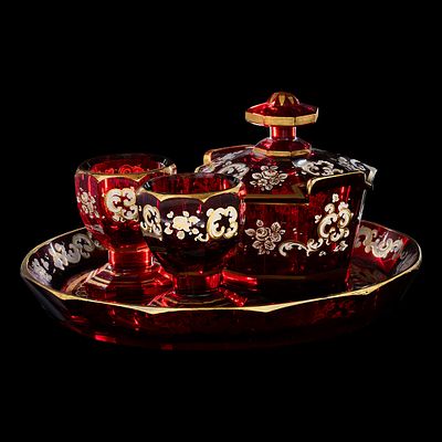 Западная Европа, Россия (?). Сервиз для завтрака &laquo;золотой рубин&raquo;. Набор для завтрака &laquo;тет-а 