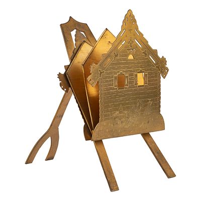 Подставка для корреспонденции в русском стиле в виде избушки. Российская империя, конец XIX в. 