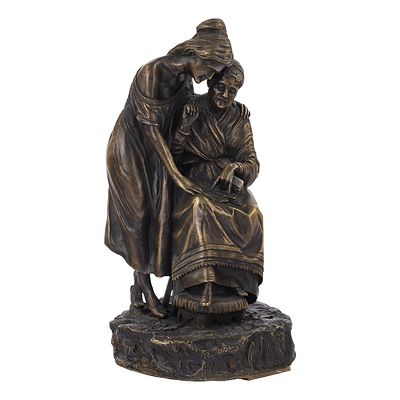 Скульптура &laquo;Гадание на картах&raquo; (&laquo;Татьяна с няней&raquo;). Санкт-Петербург, скульптор М. А. Чижов 