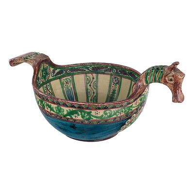 Большой ковш гусак в русском стиле. Санкт-Петербург, мастерская ЦУТР барона Штиглица, начало XX 