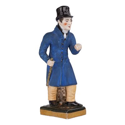 Скульптура &laquo;Коннозаводчик&raquo;. Завод братьев Козловых (?). 1820–1830-е гг. 
Фарфор, роспись 
