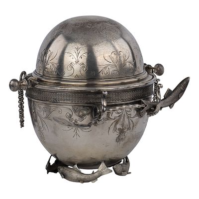 Представительная икорница с механизмом открытия. Российская империя, Санкт-Петербург, 1908–1917. 