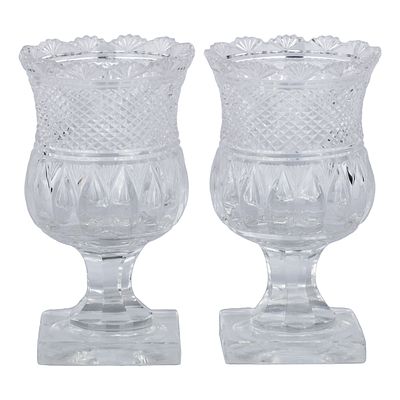 Вазочки парные. Россия, вторая половина XIX века. Дятьковский хрустальный завод Мальцовых. 
