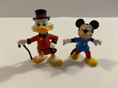 אספנות - דיסני - מיניפיגרס : לוט של שתי מיניפיגרס מקוריים של דיסני - מיקי מאוס והדוד סקרוג׳