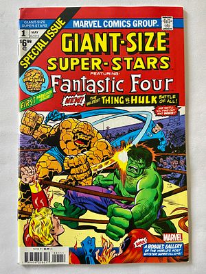 אספנות - קומיקס - יקום מרוול - ארבעת המופלאים : הוצאה מחודשת של חוברת מספר 1 קרב בין THE THING והענק