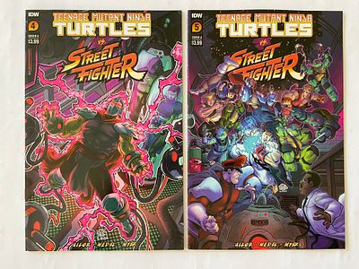 אספנות - קומיקס - צבי הנינג'ה : לוט עם 2 חוברות קומיקס של סדרת צבי הנינג'ה בCROSSOVER עם STREET 