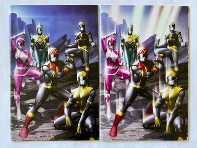 אספנות - קומיקס - פאוור ריינג'רס : לוט עם 2 חוברות POWER RANGERS מספר 1 עם כריכות בוריאנטים שונים. 