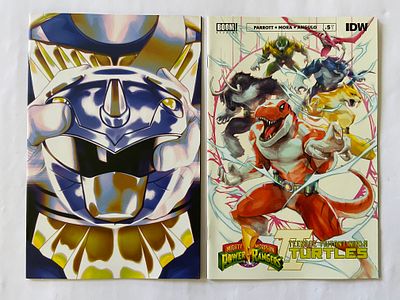 אספנות - קומיקס - צבי הנינג'ה - פאוור ריינג'רס : לוט עם 2 חוברות קומיקס של סדרת צבי הנינג'ה 