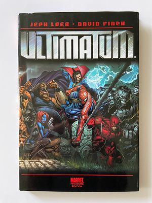 אספנות - קומיקס - יקום מרוול : אוגדן כריכה קשה של MARVEL PREMIERE EDITION של ULTIMATUM הוצאה 