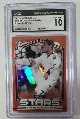 אספנות - כדורגל עולמי - כריסטיאנו רונאלדו : קלף נדיר של רונאלדו PRISMATIC ORANGE במהדורה מוגבלת 