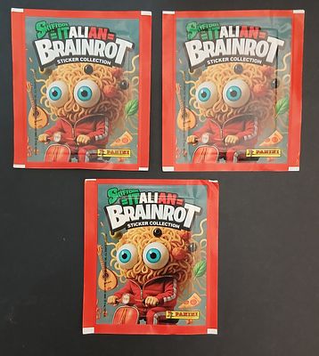 אספנות - אלבומי מדבקות וקלפים - ITALIAN BRAINROT : לוט עם שלוש מעטפות סגורות של התשובה של פניני 