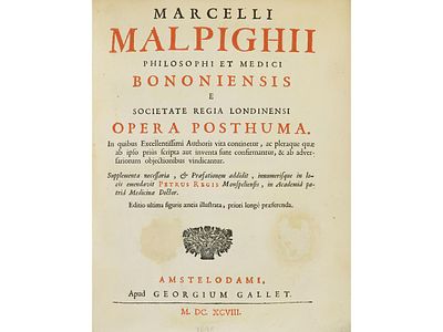 1698. LIBRO. (MEDICINA). MALPIGHII, MARCELLO:. 