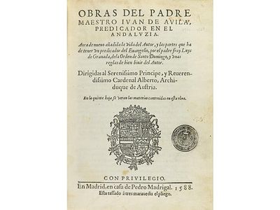 1588. LIBRO. (MORAL). ÁVILA, JUAN DE:. 