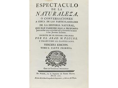 1757 y 1771. LIBRO. (CIENCIAS NATURALES). PLUCHE, 