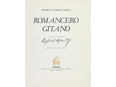 1977. LIBRO. (BIBLIOFILIA). GARCIA LORCA, FEDERICO; 