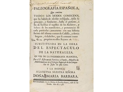1758. LIBRO. (PALEOGRAFÍA). TERREROS Y PANDO, 