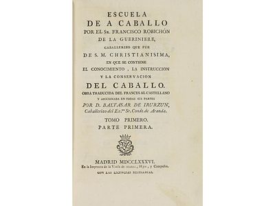 1786-1787. LIBRO. (HÍPICA). ROBICHÓN DE LA 