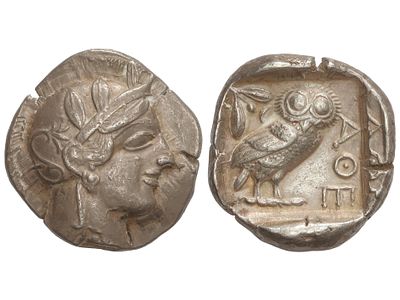 MONEDAS GRIEGAS. Tetradracma. 454-404 a.C. 