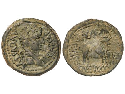 MONEDAS HISPÁNICAS. As. 14-37 d.C. ÉPOCA DE 