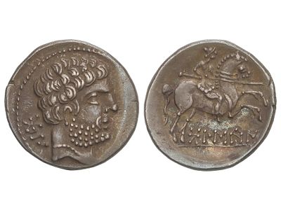 MONEDAS HISPÁNICAS. Denario. 180-20 a.C. 