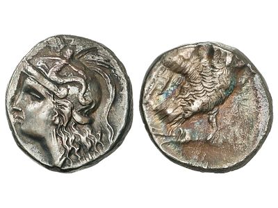 MONEDAS GRIEGAS. Dracma. 281-272 a.C. TARENTO. 
