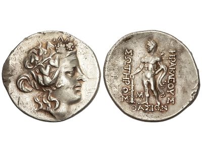 MONEDAS GRIEGAS. Tetradracma. Posterior al 148 a.C. 