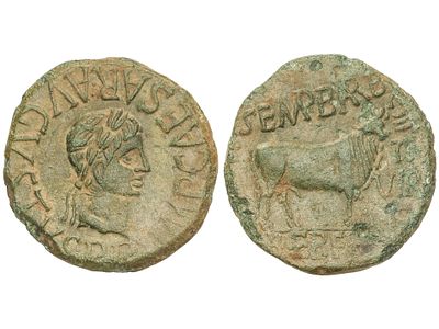 MONEDAS HISP&Aacute;NICAS. As. 27-14 d.C. &Eacute;POCA DE 