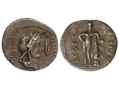 REP&Uacute;BLICA ROMANA. Denario. 47-46 a.C. 