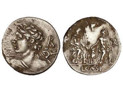 REP&Uacute;BLICA ROMANA. Denario. 112-111 a.C. 