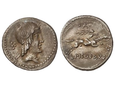 REP&Uacute;BLICA ROMANA. Denario. 90-89 a.C. 