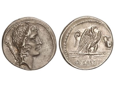 REP&Uacute;BLICA ROMANA. Denario. 55 a.C. CASSIA. 