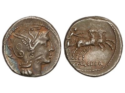 REP&Uacute;BLICA ROMANA. Denario. 110-109 a.C. 