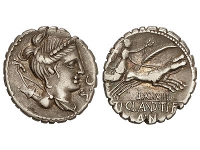 REP&Uacute;BLICA ROMANA. Denario. 79 a.C. CLAUDIA. 