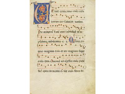 1500 ca. MANUSCRITO. (M&Uacute;SICA). VEN ITE EXULTEMUS 