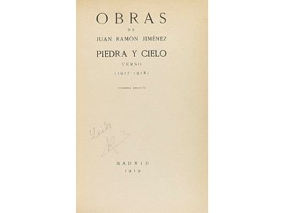 1919. LIBRO. (GENERACI&Oacute;N '98). JIM&Eacute;NEZ, JUAN RAM&Oacute;N:. 