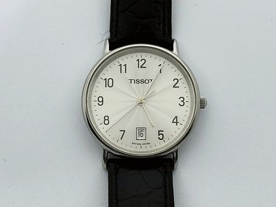 Zegarek męski/unisex Tissot 33.5 mm, oryginalny pasek i naklejka na deklu. Zegarek stalowy
