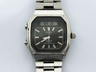 Zegarek męski/unisex Seiko Sports 100 Alarm Chronograph 35 mm. Zegarek stalowy, kwarcowy, z