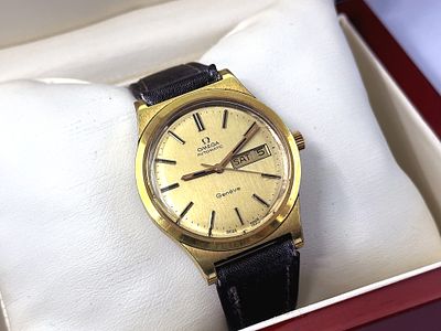 Zegarek męski Omega Geneve DayDate Automatic 36 mm. Zegarek pozłacany, automatyczny, z DayDate.